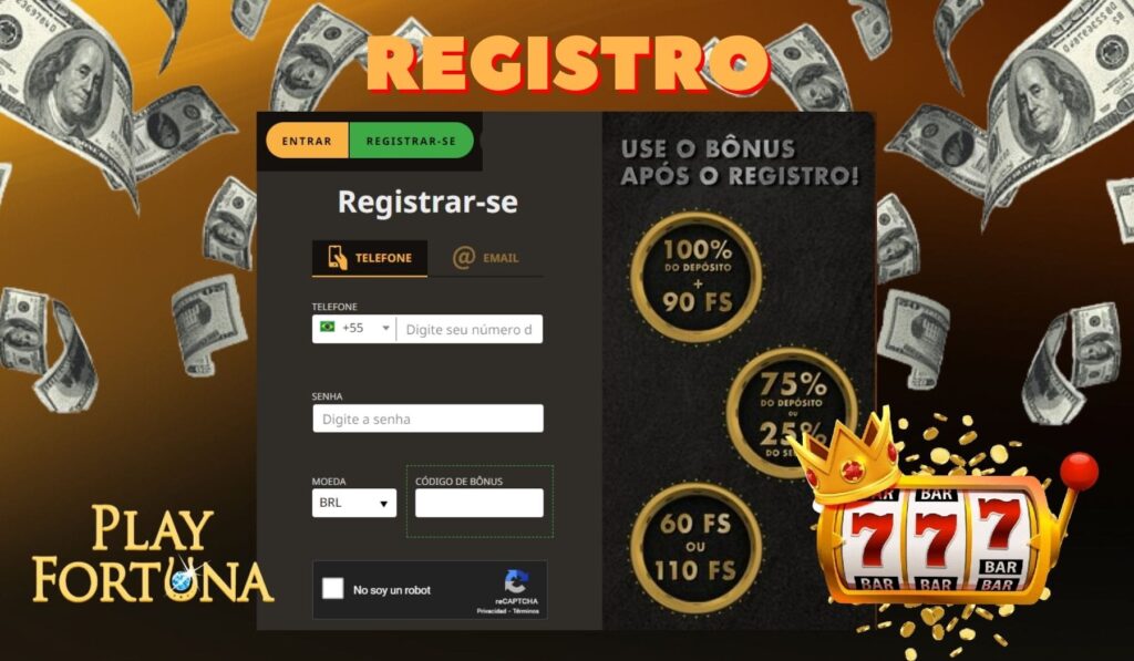 Registro no Play Fortuna Brasil casino site